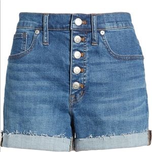 Madewell High Waist Button Up Denim shorts